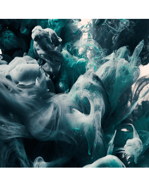 Fotokunst schilderij groen blauw abstract