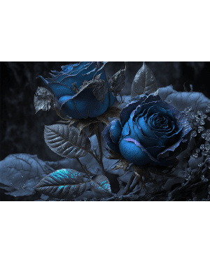 Fotokunst schilderij blauwe rozen