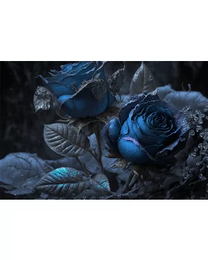 Fotokunst schilderij blauwe rozen
