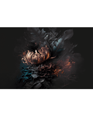 Fotokunst schilderij koper blauw botanisch