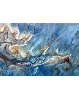 Foto kunst schilderij blue Africa aerial view