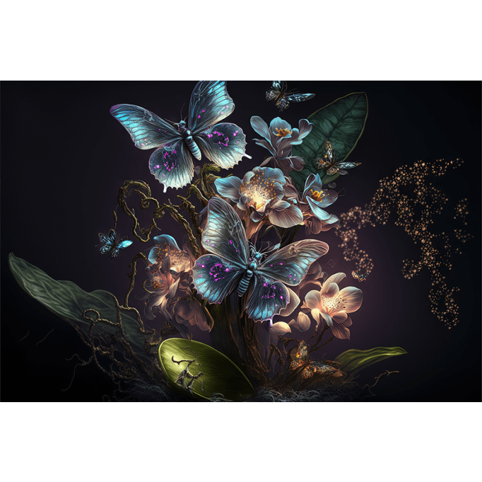 Glas schilderijen: Fotokunst schilderij vlinders 