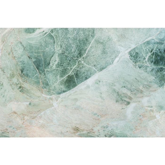 Abstracte Schilderijen: Fotokunst schilderij green white abstract