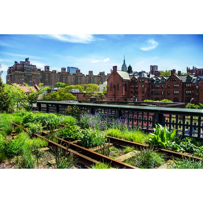 Glas schilderijen: Fotokunst schilderij New York groen 