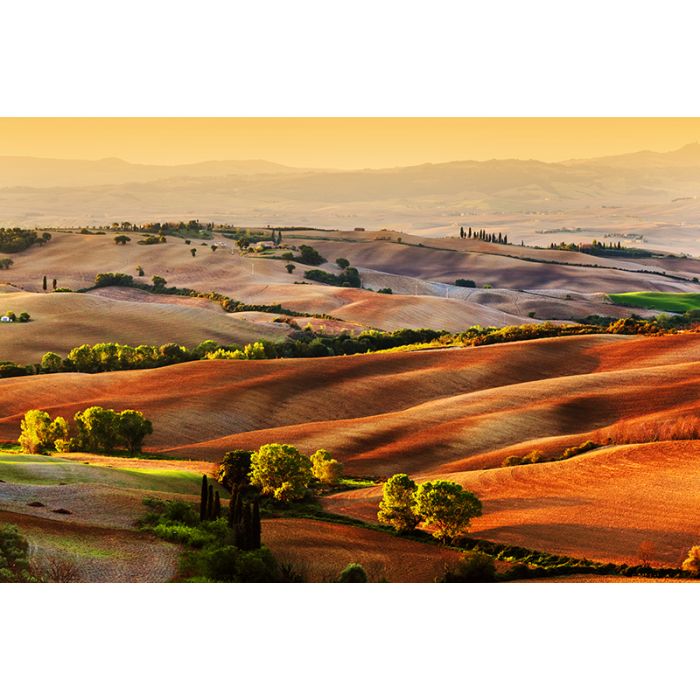 Glas schilderijen: Glas schilderij Toscaanse landschap