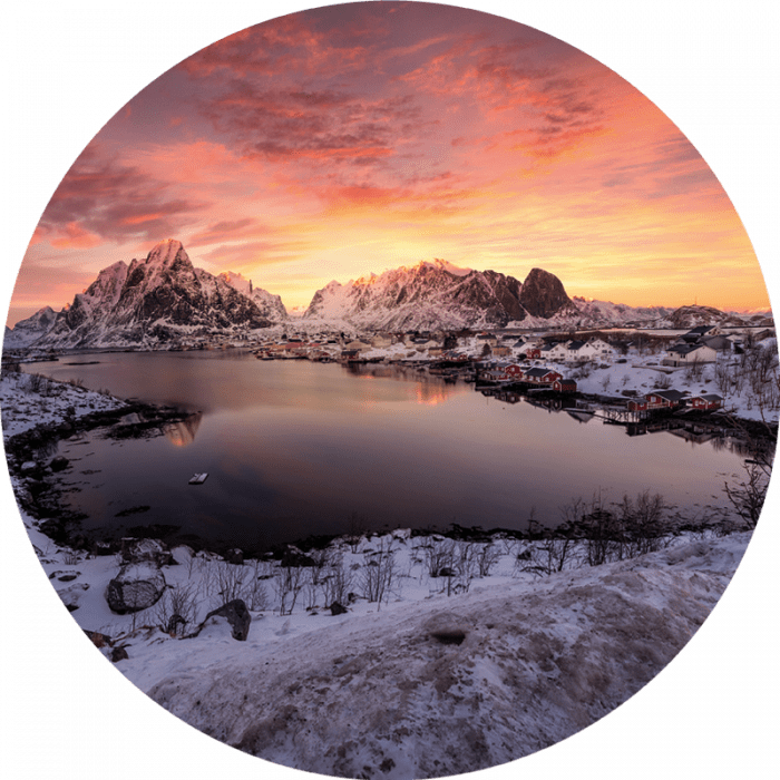 Ronde Schilderijen: Rond beton schilderij Norway 