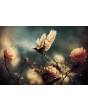 Bloemen Schilderijen: Foto kunst schilderij vogel bloemen
