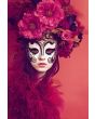 Bloemen Schilderijen: Fotokunst schilderij magenta masker