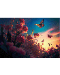 Bloemen Schilderijen: Fotokunst schilderij bloemen vlinders