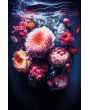 Bloemen Schilderijen: Fotokunst schilderij bloemen magenta