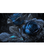 Bloemen Schilderijen: Fotokunst schilderij blauwe rozen