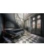 Glas schilderijen: Beton schilderij piano entree