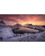 Glas schilderijen: Beton schilderij Norway sunset