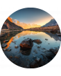 Foto Kunst Schilderijen: Rond beton schilderij Himalaya 