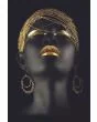 Figuratieve Schilderijen: Glas schilderij golden black face 80x120