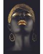 Figuratieve Schilderijen: Glas schilderij golden black face 80x120