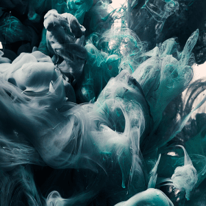 Fotokunst schilderij groen blauw abstract