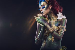 Foto kunst schilderij body paint lady