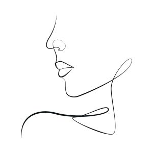 Fotokunst schilderij line face
