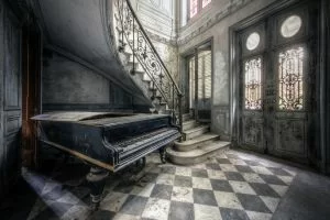 Foto kunst schilderij piano entree