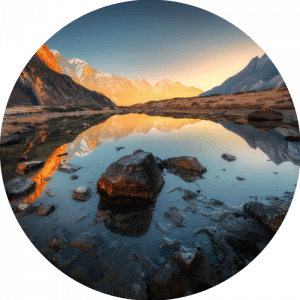 Rond beton schilderij Himalaya 